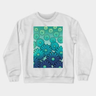 turquoise flowers Crewneck Sweatshirt